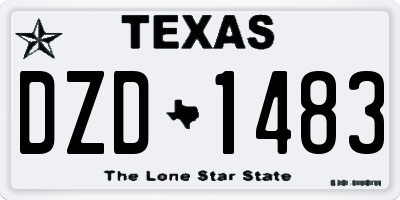 TX license plate DZD1483