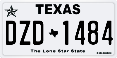 TX license plate DZD1484