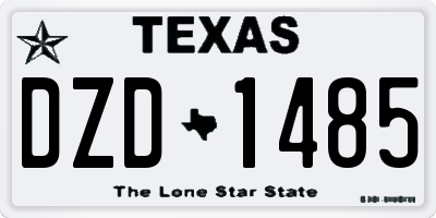 TX license plate DZD1485