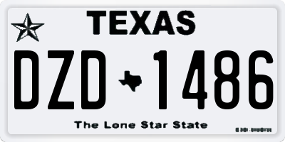TX license plate DZD1486