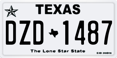 TX license plate DZD1487