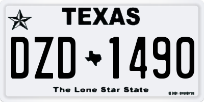 TX license plate DZD1490