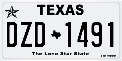 TX license plate DZD1491