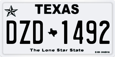 TX license plate DZD1492