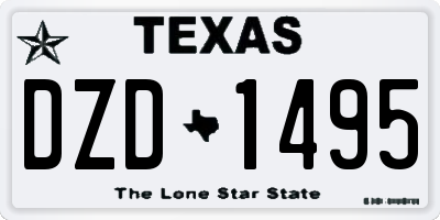 TX license plate DZD1495