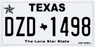 TX license plate DZD1498