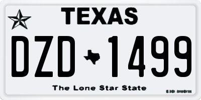 TX license plate DZD1499
