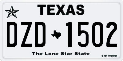 TX license plate DZD1502