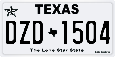 TX license plate DZD1504