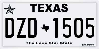 TX license plate DZD1505