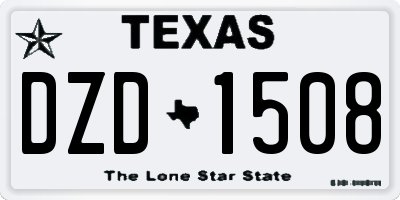 TX license plate DZD1508