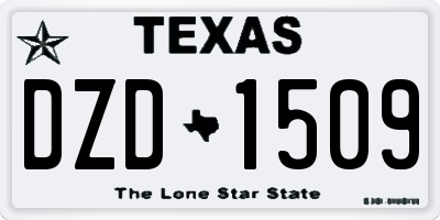 TX license plate DZD1509