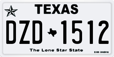 TX license plate DZD1512