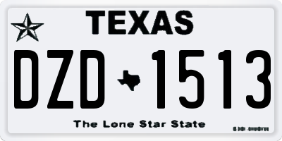 TX license plate DZD1513