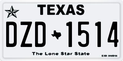 TX license plate DZD1514