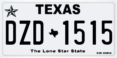 TX license plate DZD1515