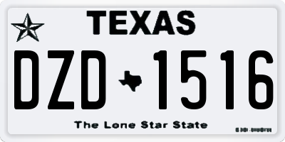 TX license plate DZD1516