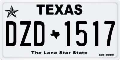TX license plate DZD1517