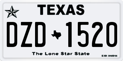 TX license plate DZD1520
