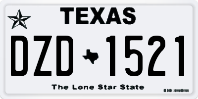 TX license plate DZD1521