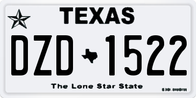 TX license plate DZD1522