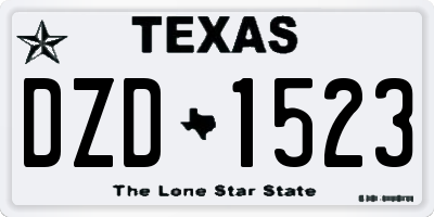 TX license plate DZD1523