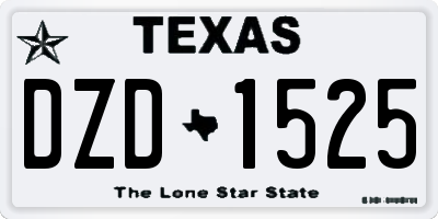 TX license plate DZD1525