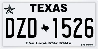 TX license plate DZD1526
