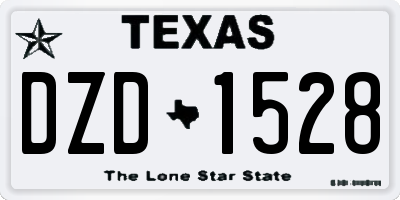 TX license plate DZD1528