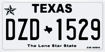 TX license plate DZD1529