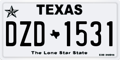 TX license plate DZD1531