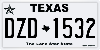 TX license plate DZD1532