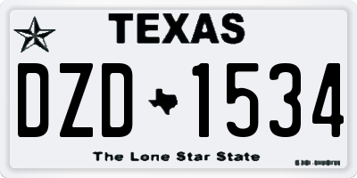 TX license plate DZD1534