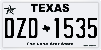 TX license plate DZD1535