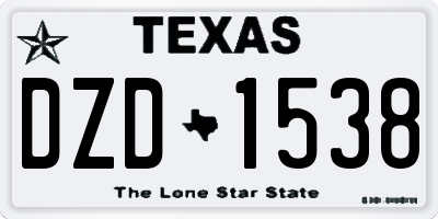 TX license plate DZD1538