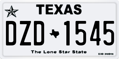 TX license plate DZD1545