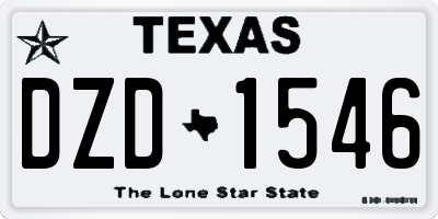 TX license plate DZD1546