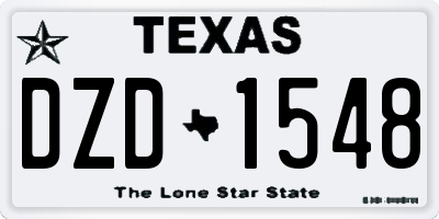 TX license plate DZD1548