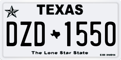 TX license plate DZD1550