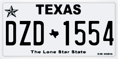 TX license plate DZD1554