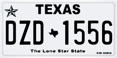 TX license plate DZD1556