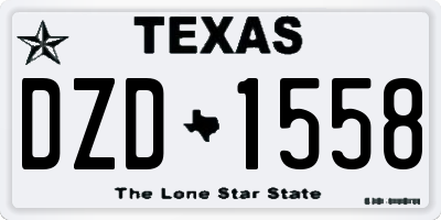 TX license plate DZD1558