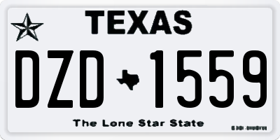 TX license plate DZD1559