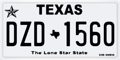 TX license plate DZD1560