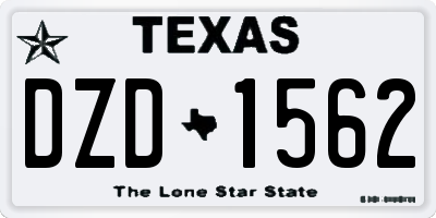 TX license plate DZD1562