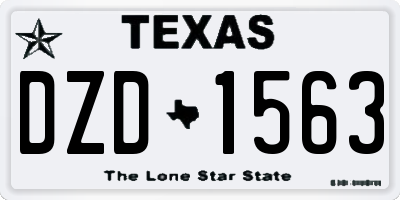TX license plate DZD1563