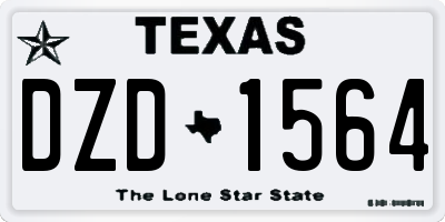 TX license plate DZD1564