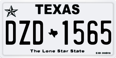 TX license plate DZD1565