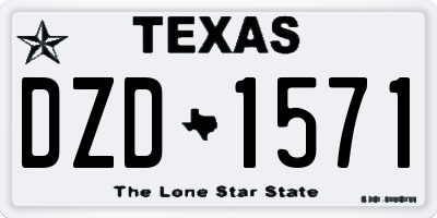 TX license plate DZD1571