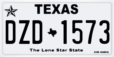 TX license plate DZD1573